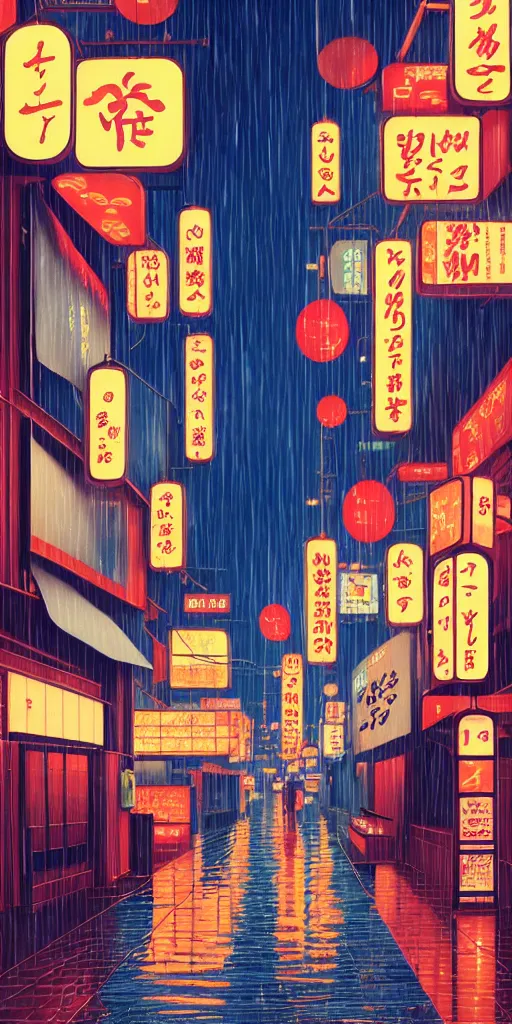 Prompt: symmetry!!! kabukicho, rainy night, neon lights, by cory loftis, makoto shinkai, hasui kawase, james gilleard, beautiful, serene, peaceful, golden curve composition