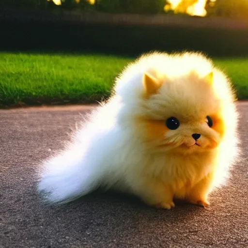 Image similar to Photo of a real life Pokemon, cute!!!, fluffy!!!, adorable!!!, ultra realistic!!!, golden hour, sharp focus