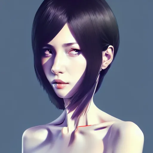 Image similar to full close up neck shot of a beautiful skinny surgeon woman in work dress, by saruei and guweiz and ilya kuvshinov, digital art, highly detailed, intricate, sharp focus, trending on artstation hq, deviantart, pinterest, unreal engine 5, 4 k uhd image