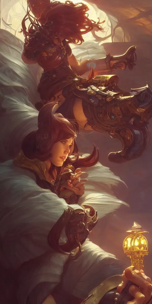 Prompt: cheating market salesman, league of legends, intricate, highly detailed, digital painting, hyperrealistic, artstation, concept art, smooth, sharp focus, illustration, Unreal Engine 5, 8K, art by artgerm and greg rutkowski and alphonse mucha, by Jesper Ejsing