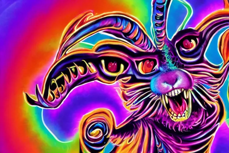 Prompt: actual demon, lisa frank style