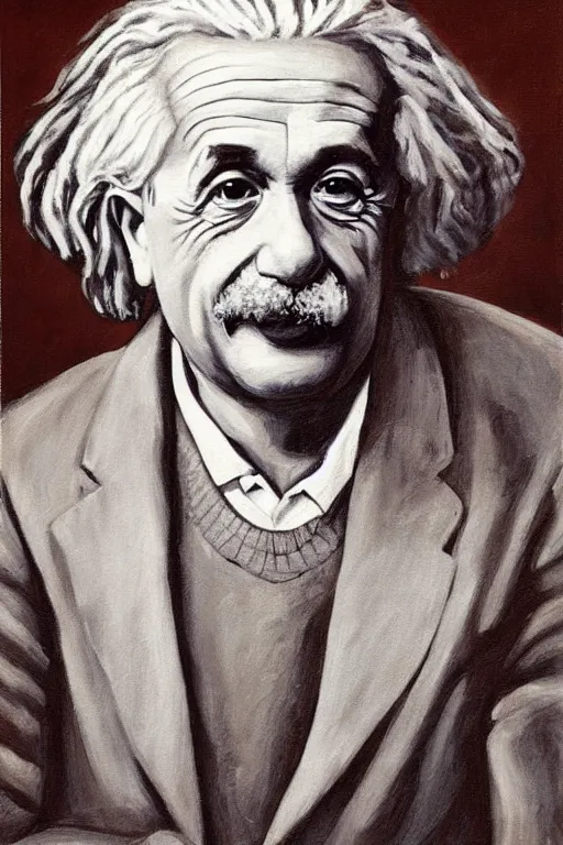 Prompt: portrait of Albert Einstein, painting, oil