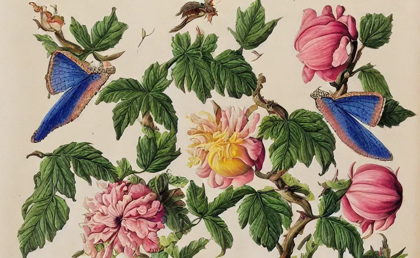 Prompt: painting in the style of maria sibylla merian