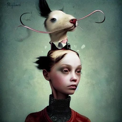 Prompt: a girl with a pet by ray caesar, colorful, hyper realistic, detailed, sharp focus