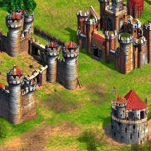 Prompt: Age of Empires II castle