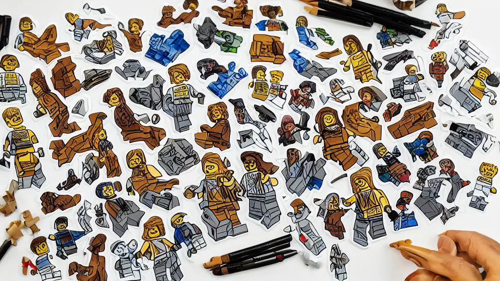 Image similar to lego art universal fawn sticker design