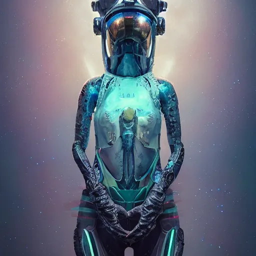 Image similar to portrait of a squid monster astronaut riding a Pegasus, full body portrait, intricate abstract. cyberpunk, intricate artwork, by Tooth Wu, wlop, beeple. octane render, trending on artstation, greg rutkowski very coherent symmetrical artwork. cinematic, hyper realism, high detail, octane render, 8k, minimalistic, hyperrealistic surrealism, award winning masterpiece with incredible details, a surreal vaporwave liminal space, highly detailed, trending on ArtStation