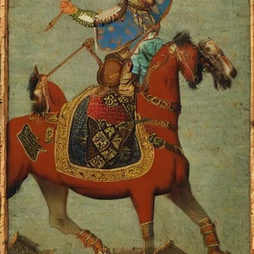 Prompt: ottoman sultan riding a range rover in 1 7 th century