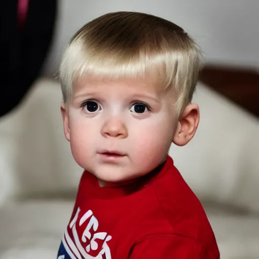 Prompt: baby with a mike pence haircut