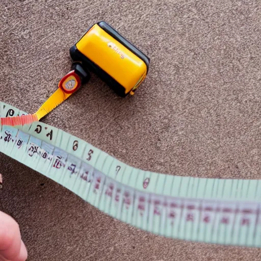 Prompt: a person trying to measure a snake with a tape measure
