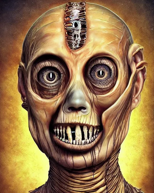 Prompt: halloween mummy theme surrealist art in the styles of igor morski, jim warren, and a tim burton film, intricate, hyperrealistic, accurate facial details, profile picture with chromakey background, volumetric lighting