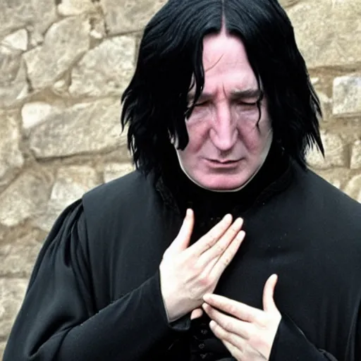 Image similar to severus snape crying like a baby