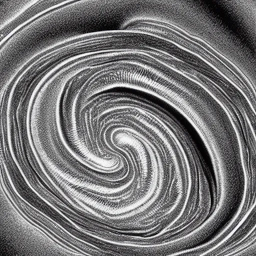 Image similar to effect of cold deformation on a spiral dislocation at the atomic level.