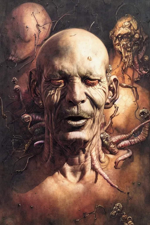 Image similar to portrait of a dumpsterin the style of wayne barlowe, gustav moreau, goward, bussiere, roberto ferri, santiago caruso, luis ricardo falero, austin osman spare