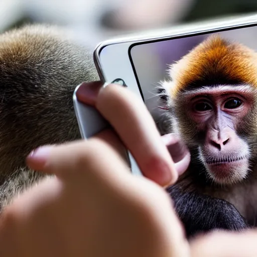 Prompt: photograph of a monkey using tinder, reallisctic, hd, 4 k