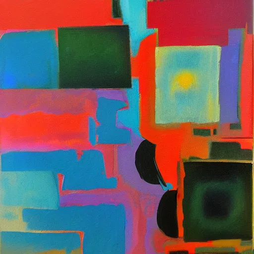 Image similar to abstract oil painting depicting procrastination