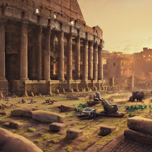 Prompt: Rats invade Ancient Rome with catapults, intricate artwork by Tooth Wu and wlop and beeple, octane render, hyper realism, 8k @Zireael [AI Picture & Banner]