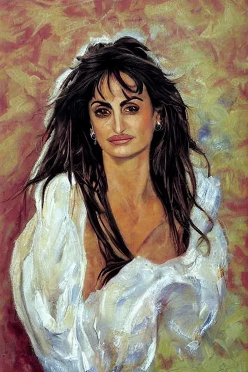 Image similar to oil painting, portrait of penelope cruz, artwork by salvador dali