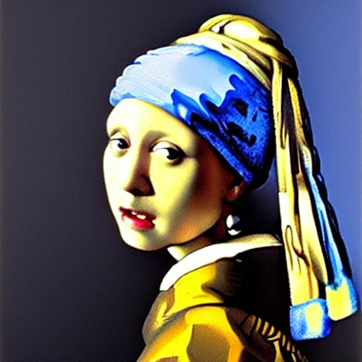 Prompt: The notorious BIG painter as the Girl with a Pearl Earring by Johannes Vermeer