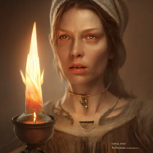 Prompt: photo realistic image of a witches magic candle, stunning 3 d render inspired art by istvan sandorfi and greg rutkowski, perfect facial symmetry, realistic, highly detailed attributes and atmosphere, dim volumetric cinematic lighting,