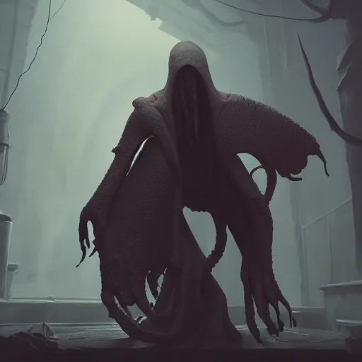 Prompt: a 3d render of mind flayer by Greg Rutkowski rendered in octane , 4k