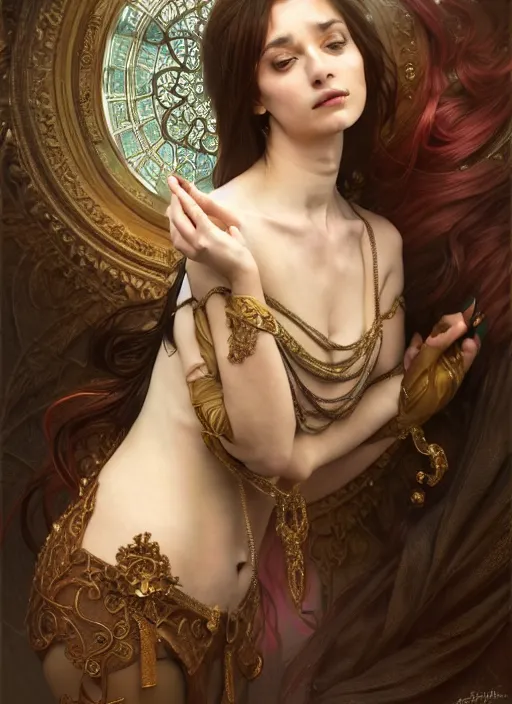 Prompt: sansan suicide realistic, surealism, aesthetic, shiny, fantasy, intricate, elegant, extremely higly detailed, digital painting, artstation, ornate, grotesque, baroque, concept art, photoshop, krita, smooth, sharp focus, full body focus, illustration, digital painting, art by artgerm and greg rutkowski and alphonse mucha