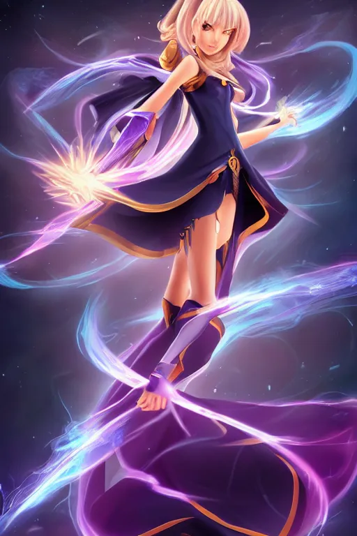 Image similar to beautiful dark magician girl, full body, mystical, ultra detailed, 4k