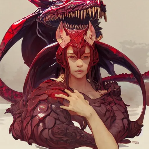 Image similar to odogaron art by WLOP and Artgerm and Greg Rutkowski and Alphonse Mucha