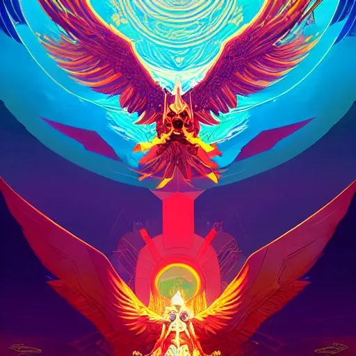 Prompt: guild wars 2, Phoenix, god rays, digital art, high detail by tristan eaton, victo ngai