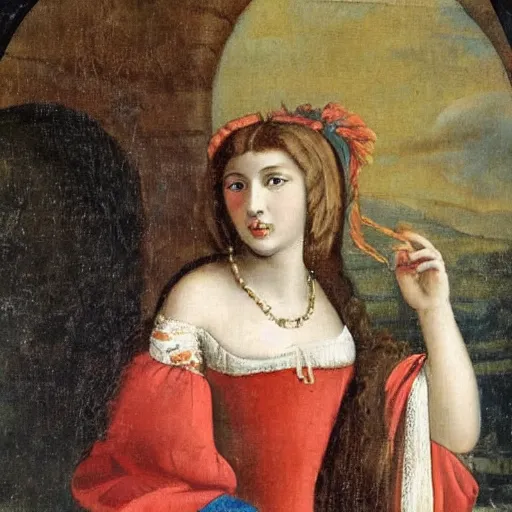 Prompt: 1650 Italian painting looks exactly like Taylor Swift