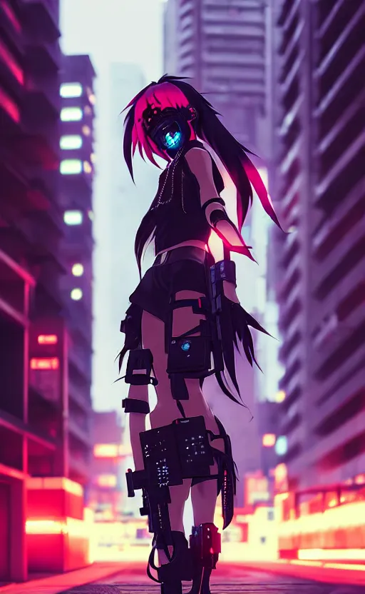 Image similar to cyberpunk anime girl walk on the street, cyberpunk oni mask, 3 / 4 shot, street night, beautiful face, grafity, arcane, detail, good face, pose model, concept art, in style of yoji shinkawa, pan ren wei, col price, atey ghailan, by greg rutkowski, aesthetic, digital painting, 3 d