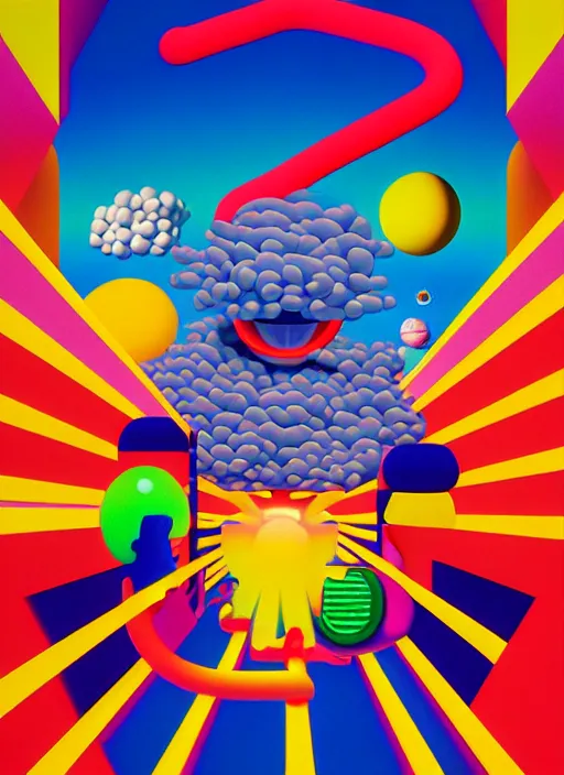 Prompt: cartoon explosion by shusei nagaoka, kaws, david rudnick, airbrush on canvas, pastell colours, cell shaded!!!, 8 k