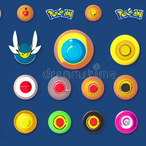 Image similar to pokemon logo , 2d , vector illustration , gradient , professional , colorful