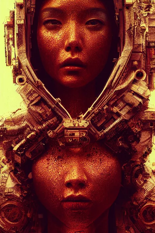 Image similar to hyperrealistic portrait of a woman monster astronaut, full body portrait, well lit, intricate abstract. cyberpunk, intricate artwork, by Tooth Wu, wlop, beeple. octane render,in the style of Jin Kagetsu, James Jean and wlop, highly detailed, sharp focus, intricate concept art, digital painting, ambient lighting, 4k, artstation