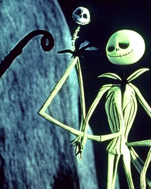 Prompt: a still from the nightmare before christmas