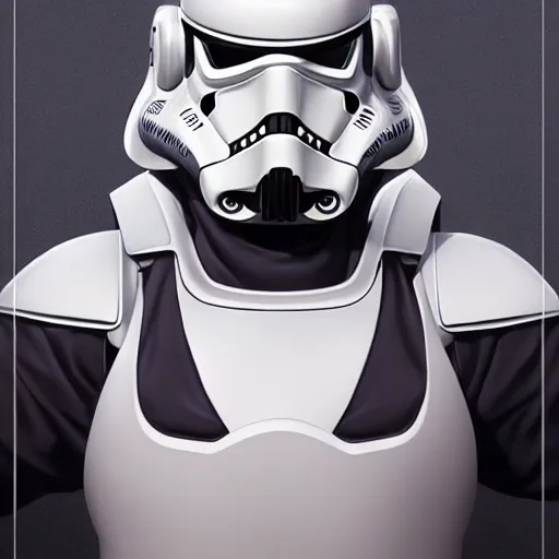 Image similar to portrait of divine stormtrooper, anime fantasy illustration by tomoyuki yamasaki, kyoto studio, madhouse, ufotable, square enix, cinematic lighting, trending on artstation