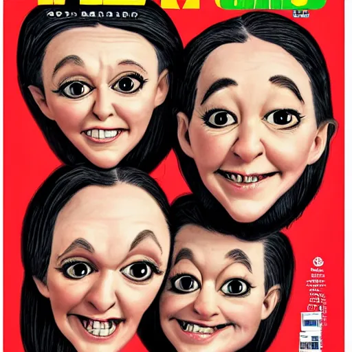 Prompt: mad magazine cover photo portrait caricature big eyes shrimp