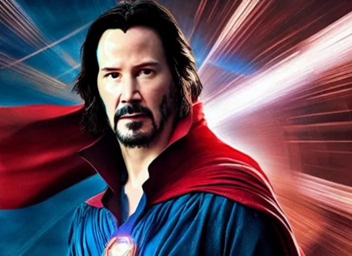 Image similar to movie still of keanu reeves as doctor strange