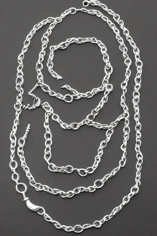 Image similar to a cacodemon jewelry with silver chains