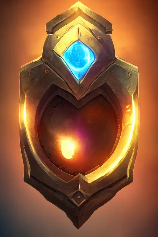 Image similar to shield fantasy epic legends game icon stylized digital illustration radiating a glowing aura global illumination ray tracing hdr fanart arstation by ian pesty and katarzyna da „ bek - chmiel