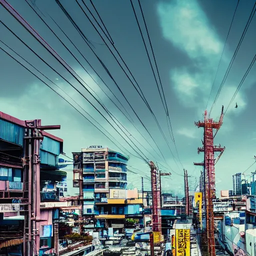 Image similar to the sky above the port was the color of television, tuned to a dead channel. chiba city. r / cyberpunk