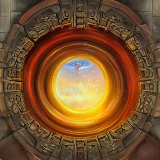 Prompt: realistic painting of a portal highly detailed trending on art station