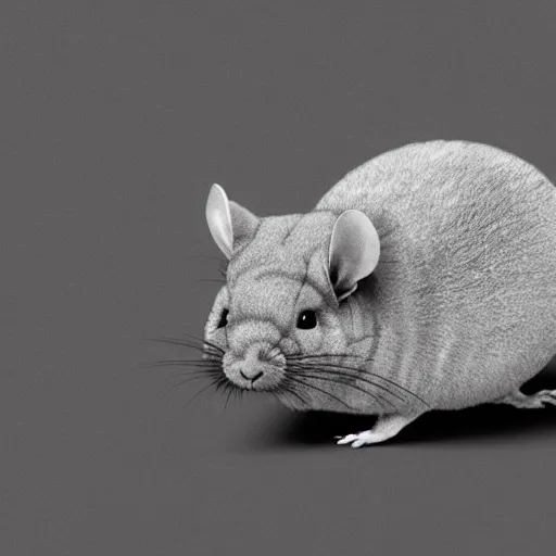 Prompt: low polygon isometric view of a chinchilla