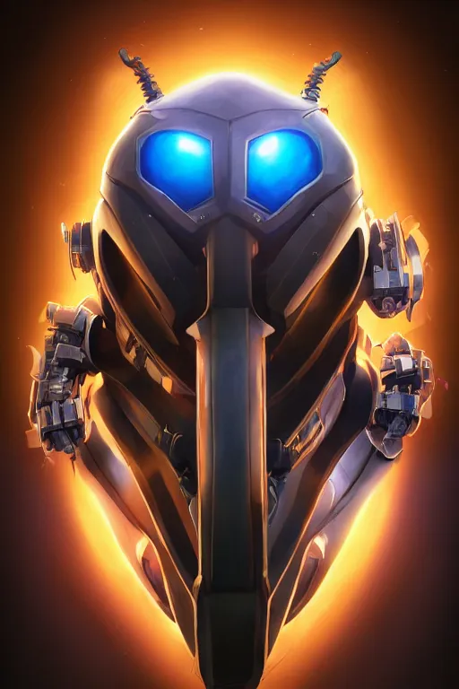 Image similar to epic mask helmet robot ninja portrait stylized as fornite style game design fanart by concept artist gervasio canda, behance hd by jesper ejsing, by rhads, makoto shinkai and lois van baarle, ilya kuvshinov, rossdraws global illumination radiating a glowing aura global illumination ray tracing hdr render in unreal engine 5