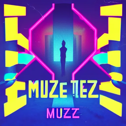 Image similar to Album cover for Muze, in Retrowave style