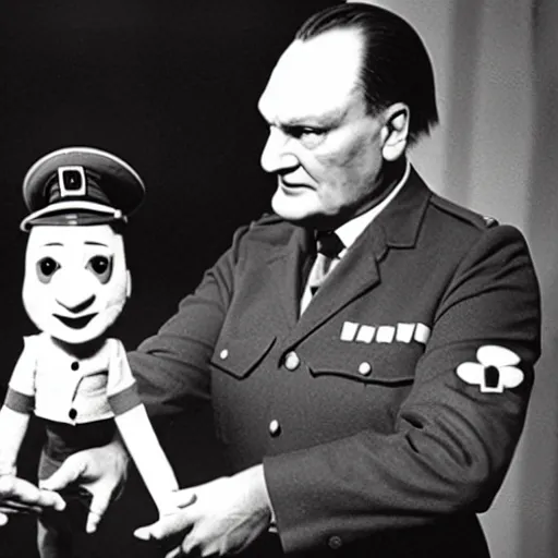 Image similar to herman goering as a puppet in postman pat, bbc