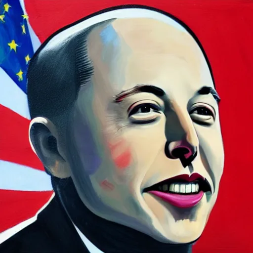 Prompt: painting of Elon Musk with no Hair