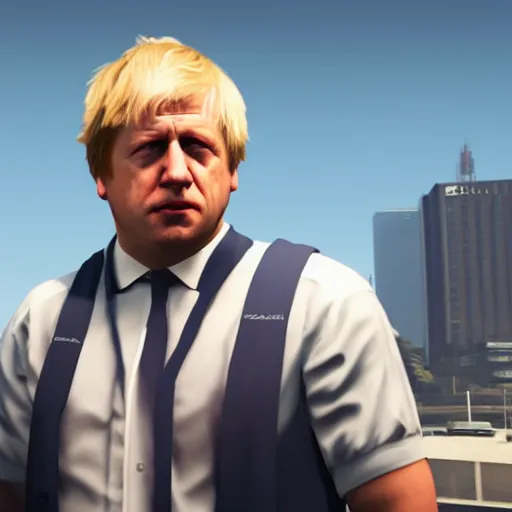 Prompt: Boris Johnson as a GTA5 protagonist rendered with octane, Ray Tracing lighting, award winning photography, unreal engine