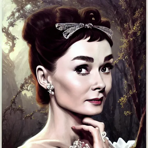 Image similar to audrey hepburn in an epic victorian novel, various backgrounds, intricate, elegant, highly detailed, digital painting, artstation, matte, illustration, art by artgerm, greg rutkowski, loish, rhads, ferdinand knab, makoto shinkai, lois van baarle, ilya kuvshinov, rossdraws, tom bagshaw