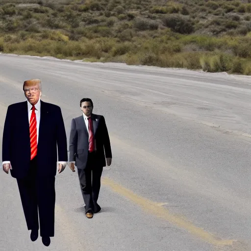 Prompt: donald trump crossing the mexican border